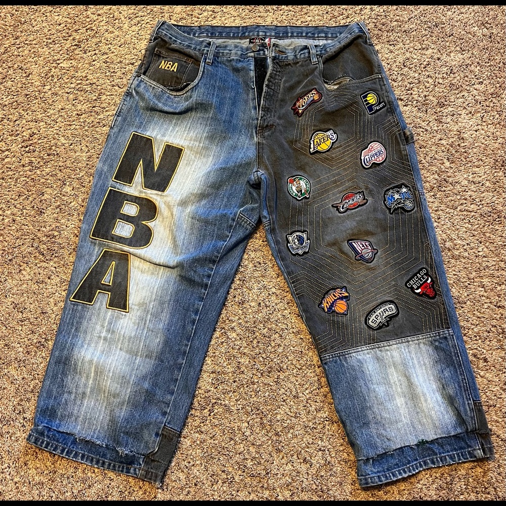 NBA Unk basketball jeans team logo vintage patchwork jeans 🏀  Size 38